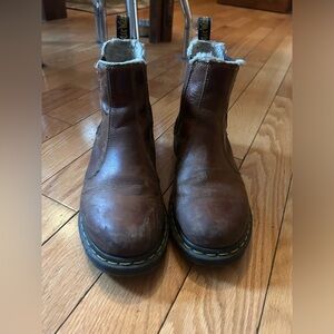 Dr. Martens Brown Leather Shearling-Lined Chelsea Boots